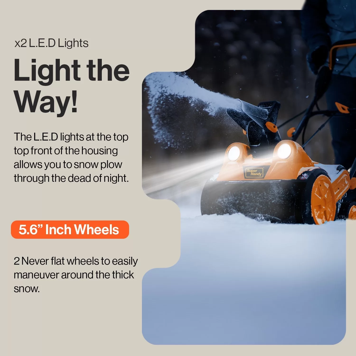 SuperHandy Walk-Behind Snow Blower 120V Corded 18-in Clearing Width