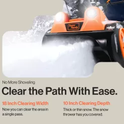 SuperHandy Walk-Behind Snow Blower 120V Corded 18-in Clearing Width