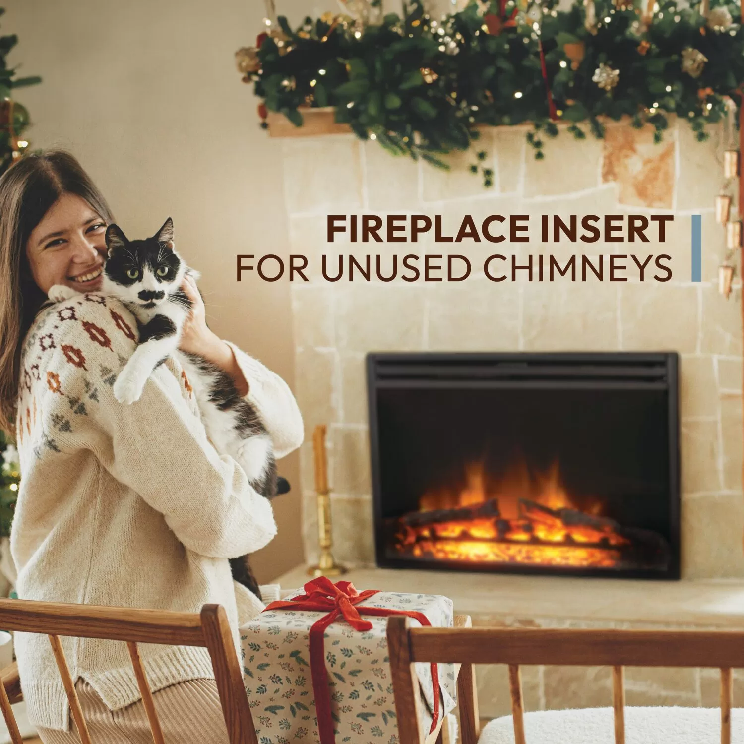 Cambridge 22.8-in W Black Fan-forced Electric Fireplace