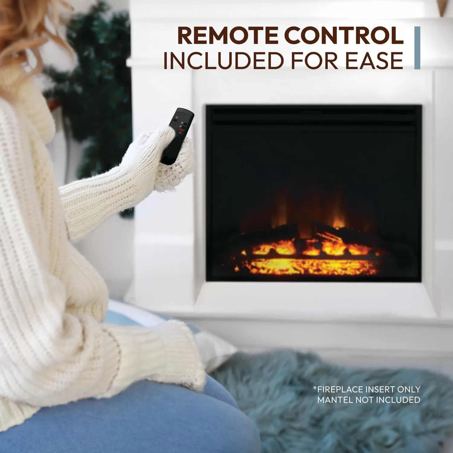 Cambridge 22.8-in W Black Fan-forced Electric Fireplace