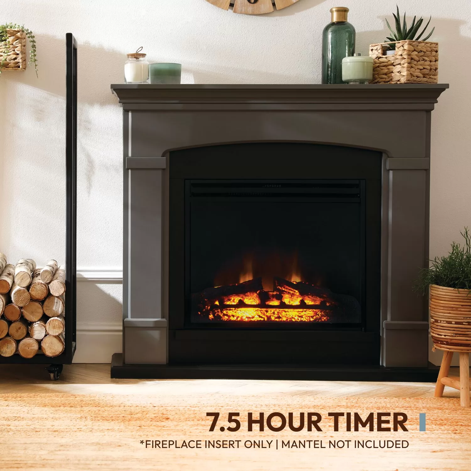 Cambridge 22.8-in W Black Fan-forced Electric Fireplace