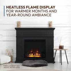 Cambridge 22.8-in W Black Fan-forced Electric Fireplace