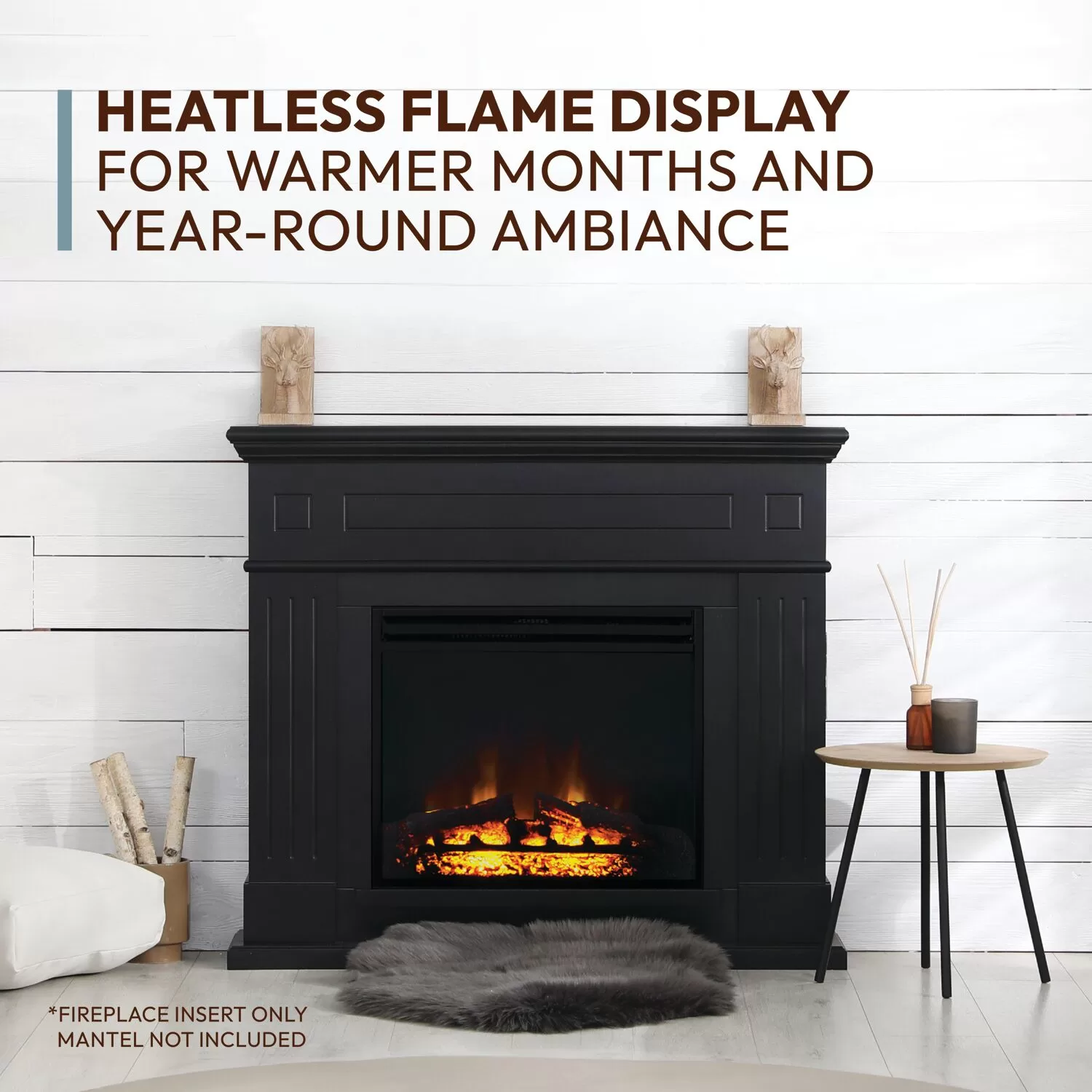 Cambridge 22.8-in W Black Fan-forced Electric Fireplace