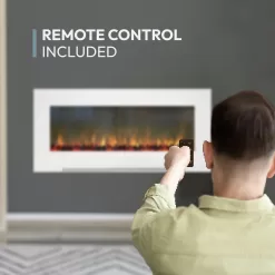 Cambridge 56-in W White Fan-forced Electric Fireplace