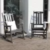 VEIKOUS 2-Piece Black HDPE Rocking Chair Set - Sturdy and Weather Resistant Patio Conversation Set