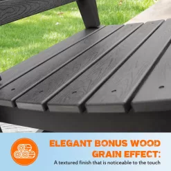 VEIKOUS 2-Piece Black HDPE Rocking Chair Set - Sturdy and Weather Resistant Patio Conversation Set