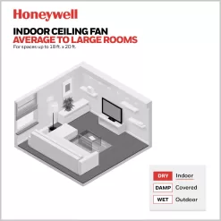 Honeywell Glen Alden 52-in White Indoor Flush Mount Ceiling Fan with Light (5-Blade)