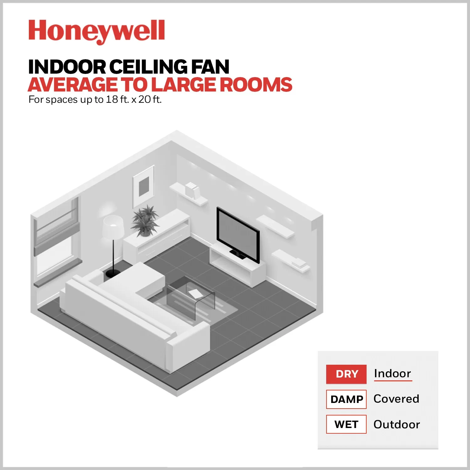 Honeywell Glen Alden 52-in White Indoor Flush Mount Ceiling Fan with Light (5-Blade)