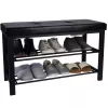 Simplify Modern Black Storage Bench with Storage 32-in x 12.6-in x 18-in