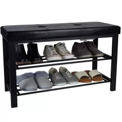 Simplify Modern Black Storage Bench with Storage 32-in x 12.6-in x 18-in