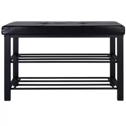 Simplify Modern Black Storage Bench with Storage 32-in x 12.6-in x 18-in