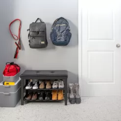Simplify Modern Black Storage Bench with Storage 32-in x 12.6-in x 18-in