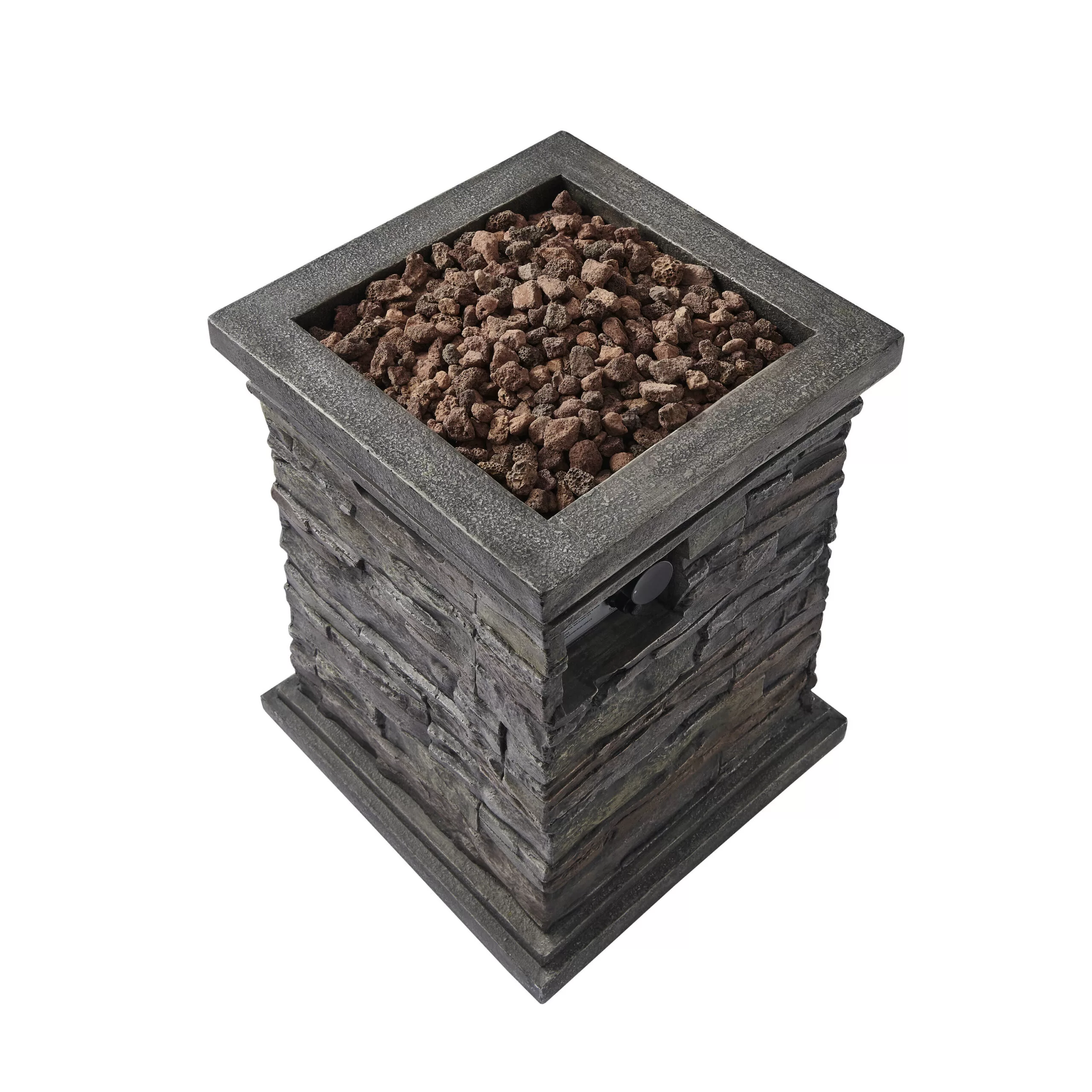 CASAINC Fire Pit Table 18-in W 30000-BTU Gray Portable Stainless Steel Propane Gas Fire Pit Table