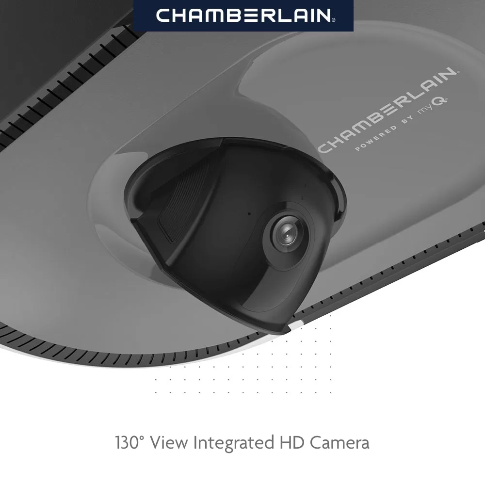 Chamberlain 1-1/4 Hps myQ and Secure View Smart Belt Drive Garage Door Opener Wi-fi Compatibility Battery Back-up LED Light and Camera(s)