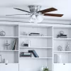 Harbor Breeze Centreville 52-in Brushed Nickel Indoor Flush Mount Ceiling Fan with Light (5-Blade)
