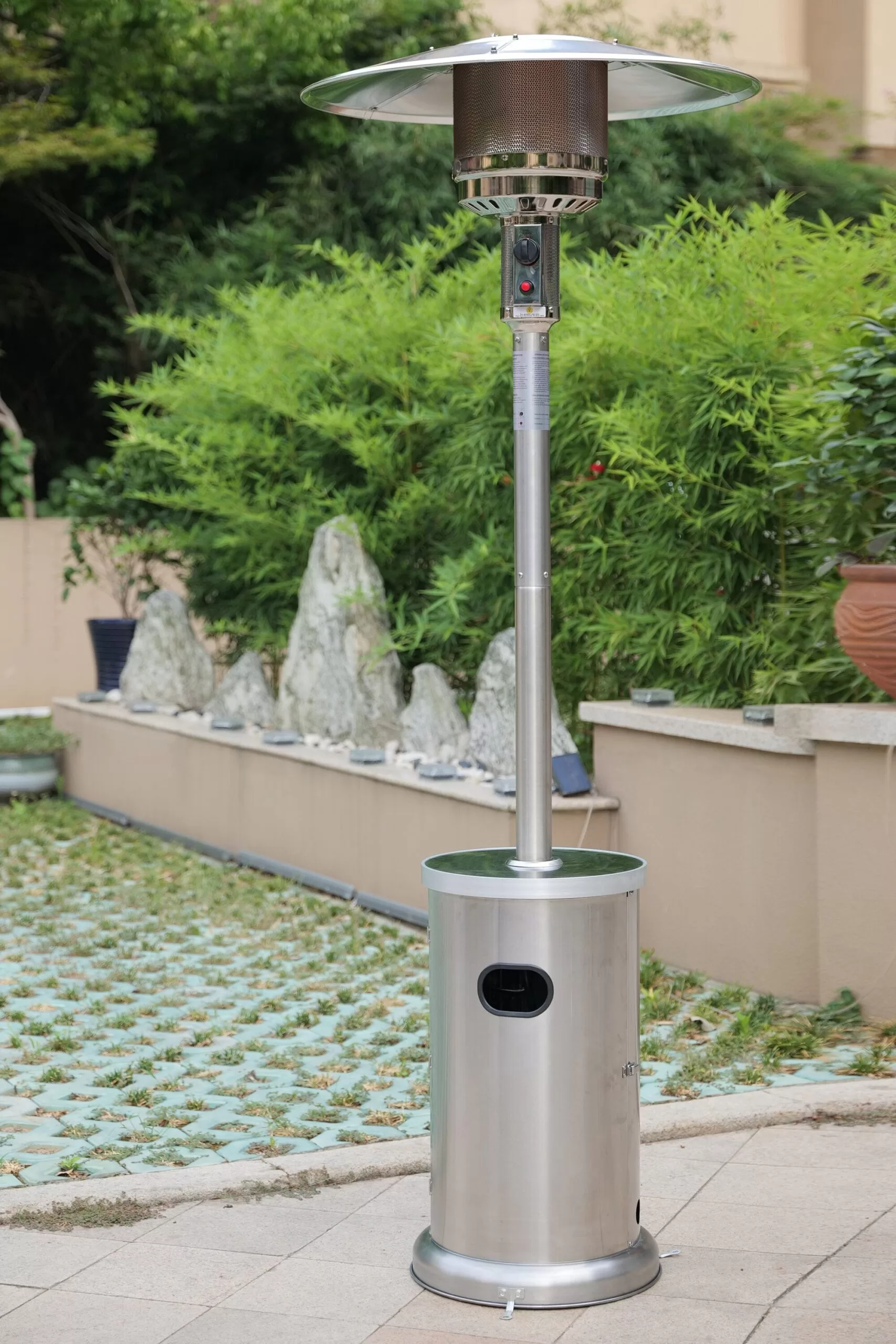 Style Selections 48000-BTU Stainless Steel Stainless Steel Floorstanding Liquid Propane Patio Heater
