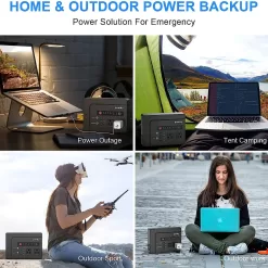 Powkey Portable Power Station 200W, 146Wh Portable Solar Generator Battery Pack