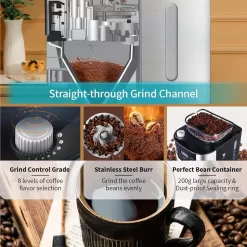 10-Cup Programmable Grind & Brew Coffee Maker with Built-In Burr Grinder, Large 1.5L Water Tank, Keep Warm Plate