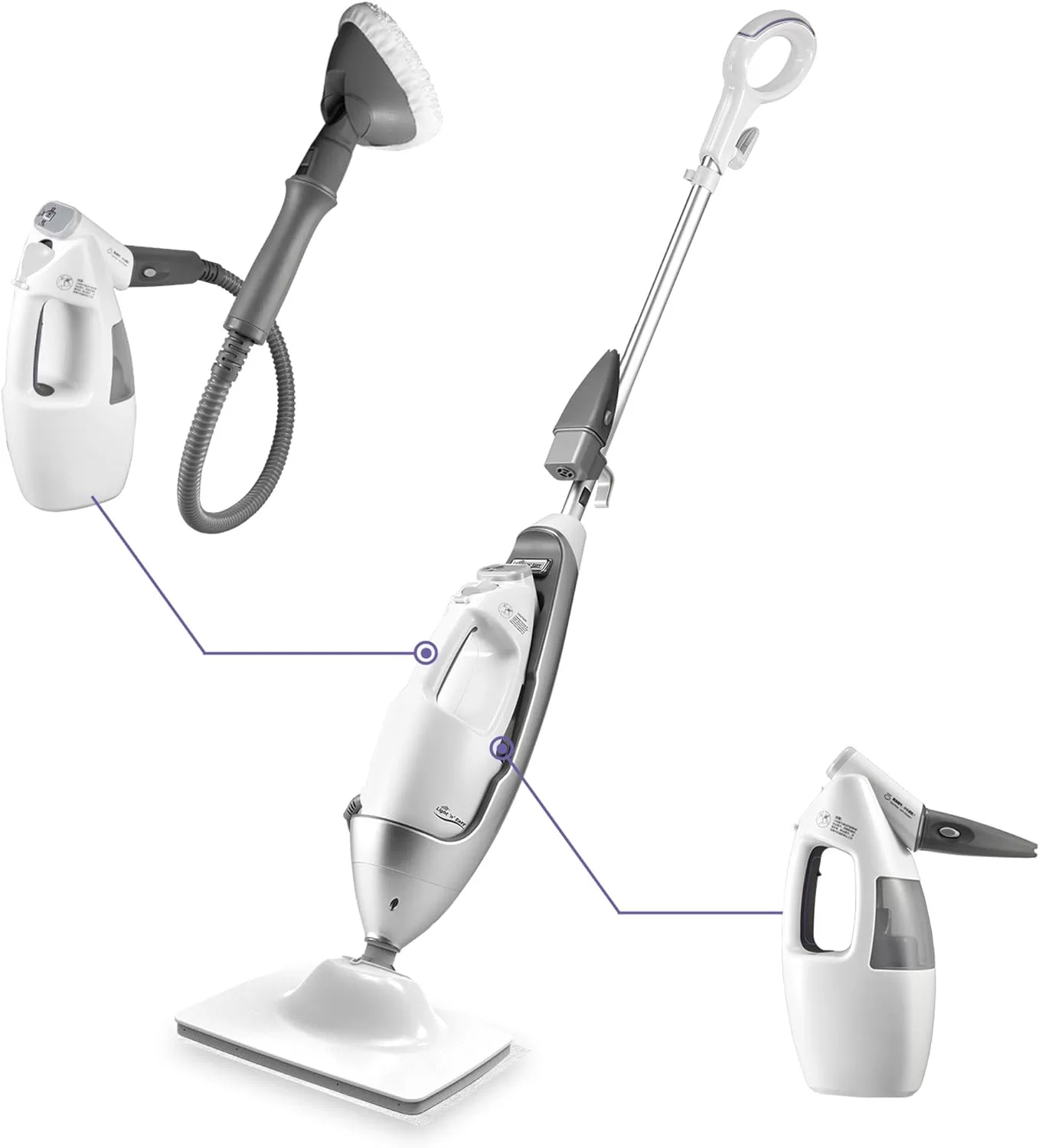 LIGHT 'N' EASY Multi-Functional steam mop Steamer, 7688ANW, White