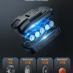 AstroAI Tire Inflator Air Compressor Cordless with 20V Rechargeable Li-ion Battery 150 PSI Portable Handheld Air Pump
