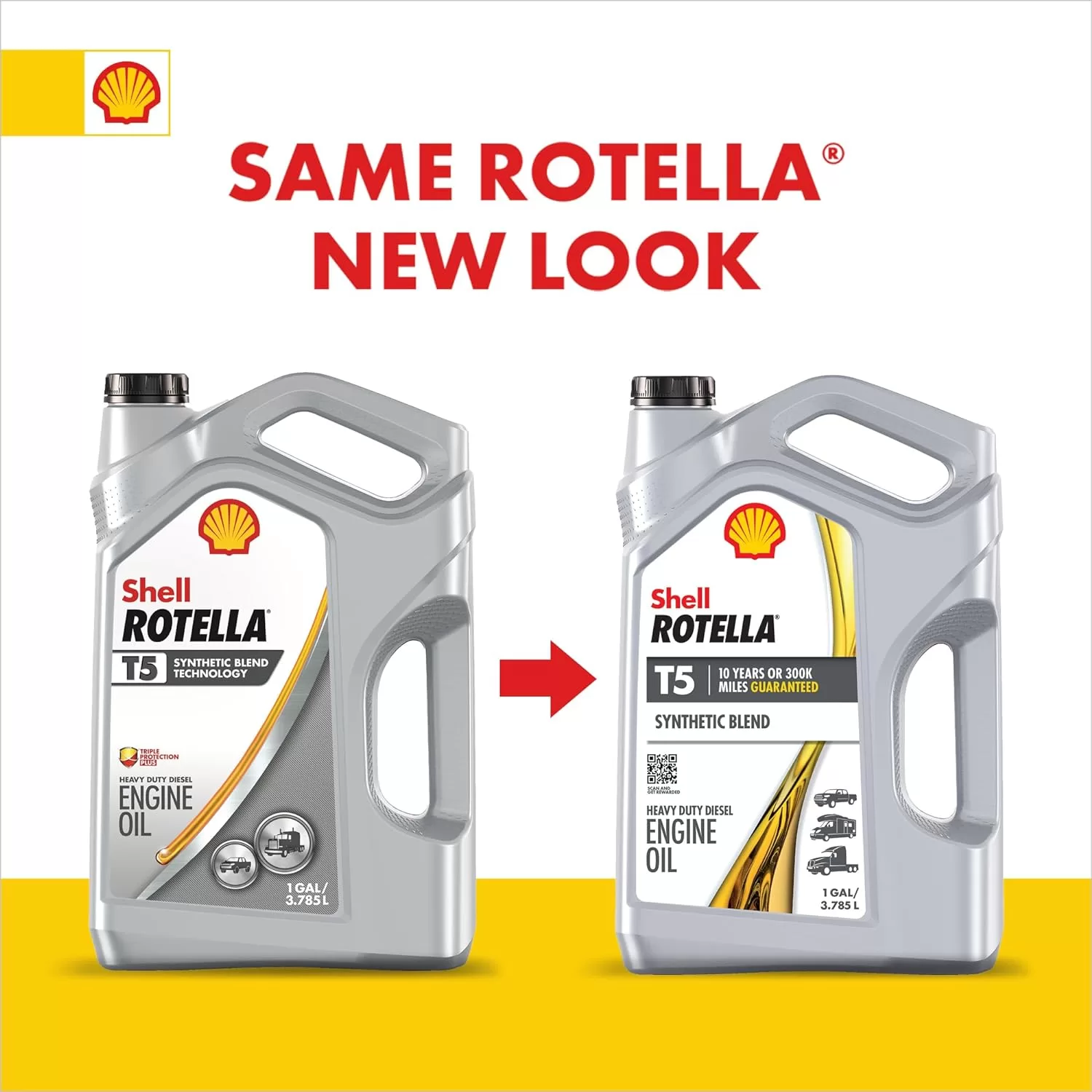 Shell Rotella T5 Synthetic Blend 10W-30 Diesel Engine Oil (1-Gallon, Case of 3)