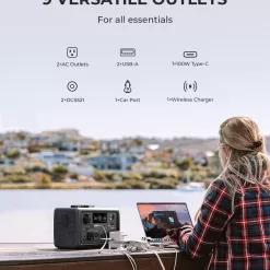 BLUETTI Portable Power Station EB3A, 268Wh LiFePO4 Battery Backup w/ 2 600W (1200W Surge) AC Outlets