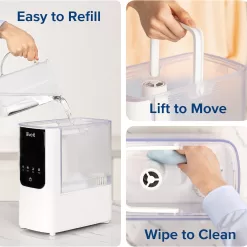 LEVOIT Humidifiers for Bedroom Home, Smart Warm and Cool Mist Air Humidifier for, OasisMist4.5L, White