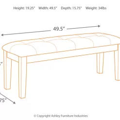 Signature Design by Ashley Haddigan Traditional Upholstered Dining Room Bench, Dark Brown