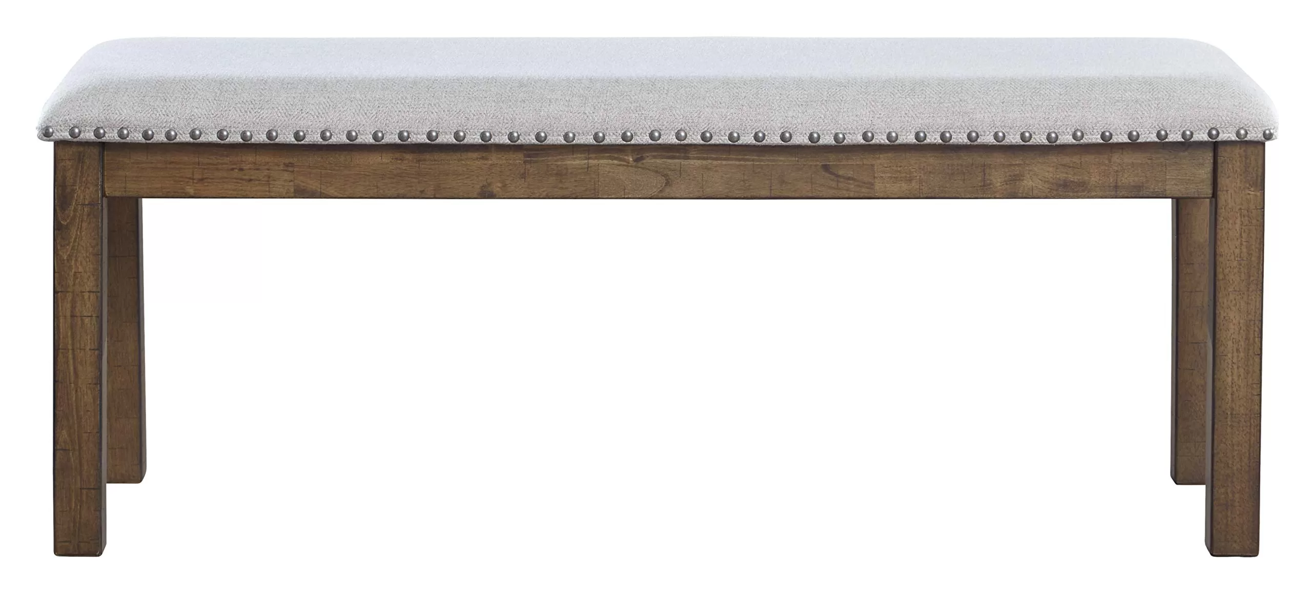 Signature Design by Ashley Moriville Casual Rustic Upholstered Dining Bench, Grey & Brown