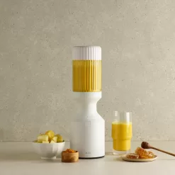 Beast Blender | Blend Smoothies and Shakes, Kitchen Countertop Design, 1000W | Take Blends To-Go with Reusable Straw Cap System (Cloud White)