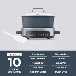 Ninja MC1101 Foodi Everyday Possible Cooker Pro, 8-in-1 Versatility, 6.5 QT, Midnight Blue