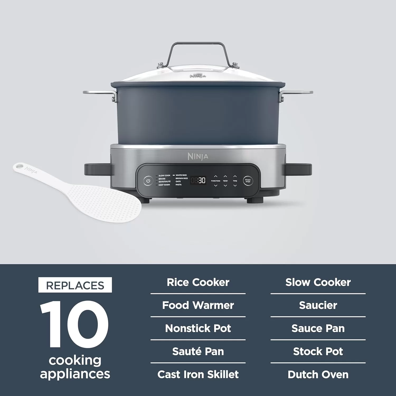 Ninja MC1101 Foodi Everyday Possible Cooker Pro, 8-in-1 Versatility, 6.5 QT, Midnight Blue