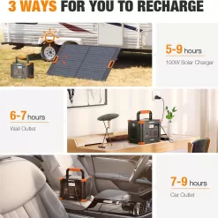 Portable Power Station 300W (Peak 600W), GRECELL 288Wh Solar Generator