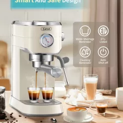 Gevi Espresso Machine 20 Bar, Professional Espresso Maker with Milk Frother Steam Wand, Compact Semi-Automatic Espresso Machines
