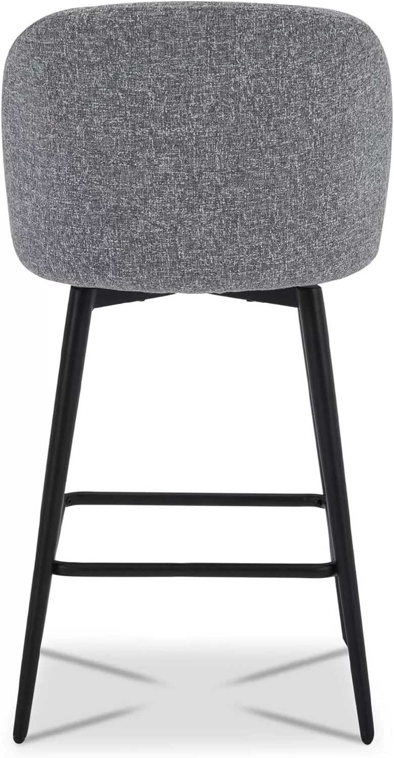 Watson & Whitely Counter Height Bar Stools Set of 3, 26" H Seat Height, Fabric in Grey (Multi-Colored)