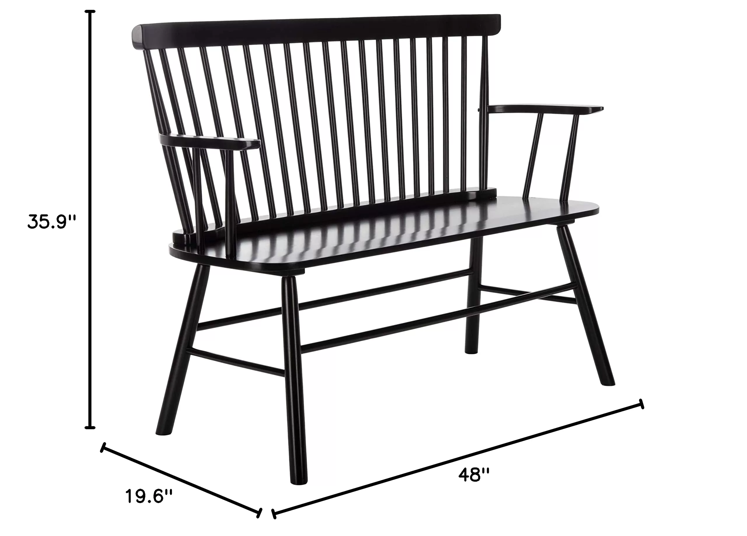 Safavieh American Homes Collection Addison Spindle Back Black Bench