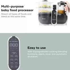 Babymoov Duo Meal Station Food Maker 6 in 1 Food Processor with Steam Cooker