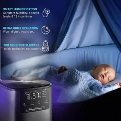 Hupro Top Fill Cool Mist & Warm Mist Humidifier for Large Room Home Bedroom Living Room 4L Big Capacity