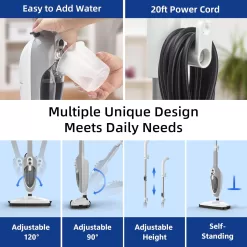 GorFanty Steam Mop - 10-in-1 MultiPurpose Handheld Steam Cleaner Detachable Floor Steamer