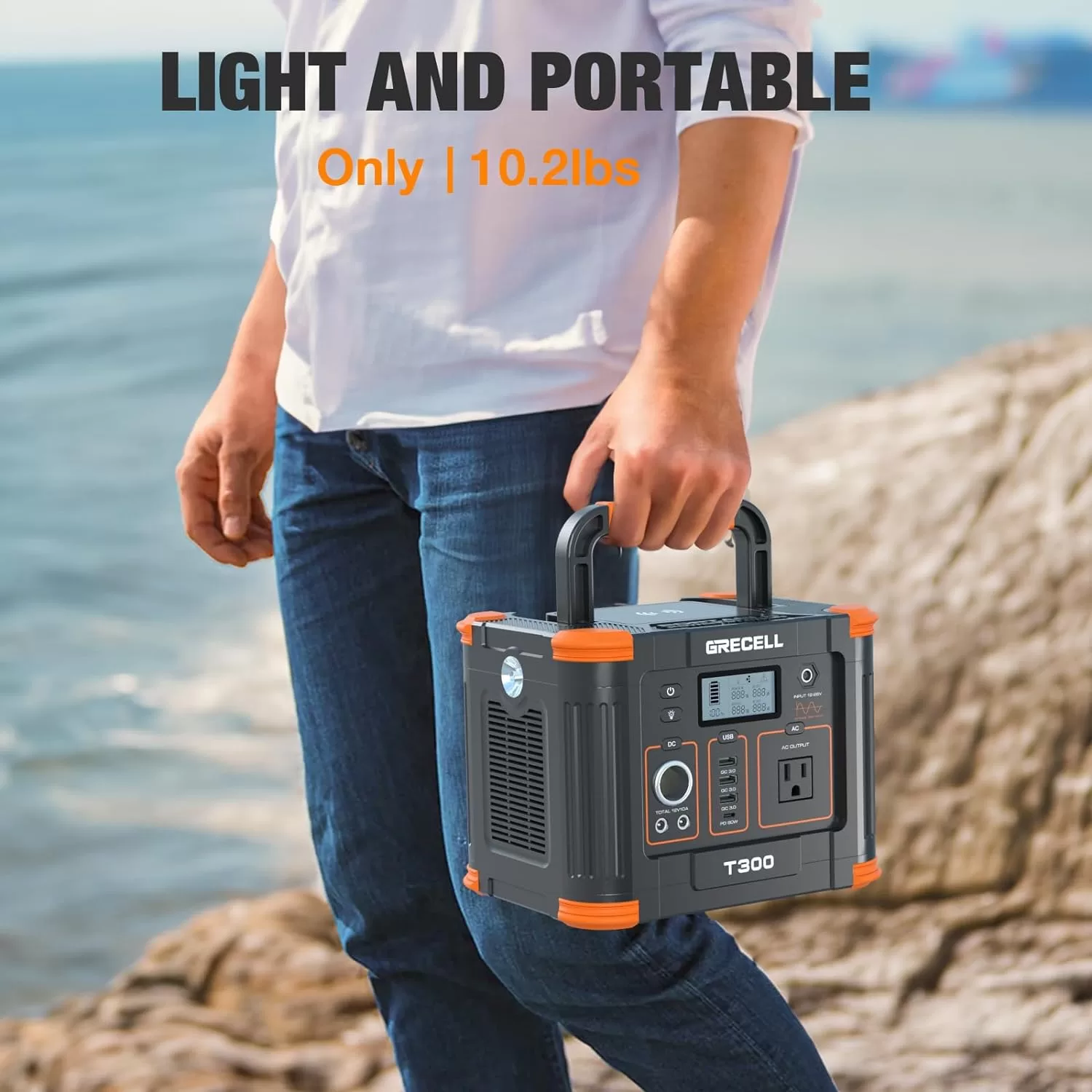 Portable Power Station 300W (Peak 600W), GRECELL 288Wh Solar Generator
