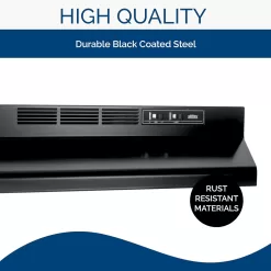Broan-NuTone 413023 Ductless Range Hood Insert with Light, Exhaust Fan for Under Cabinet, 30-Inch, Black