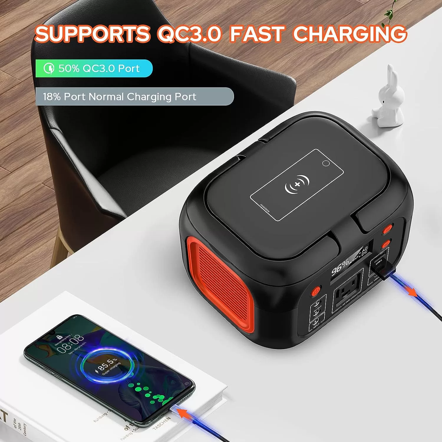 Portable Power Station 97Wh Power Bank 26400mAh Battery Pack Fasting Charging 150W AC Outlet Solar Generators