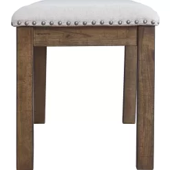 Signature Design by Ashley Moriville Casual Rustic Upholstered Dining Bench, Grey & Brown