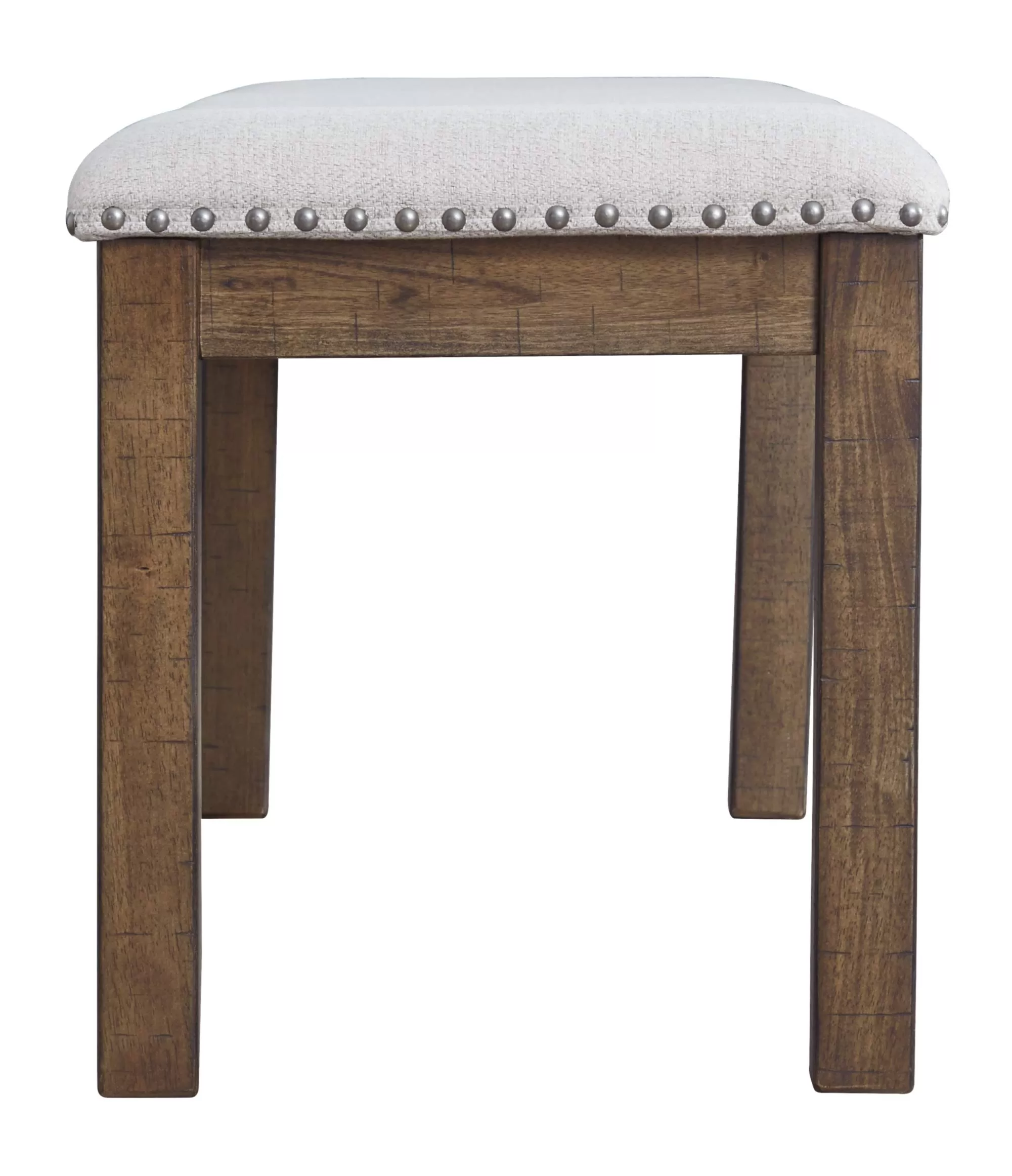 Signature Design by Ashley Moriville Casual Rustic Upholstered Dining Bench, Grey & Brown