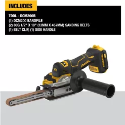 DEWALT 20V MAX XTREME Cordless Bandfile Power Tool Belt Sander, Bare Tool Only (DCM200B)
