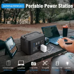 Portable Power Station 350W, Powkey 260Wh/70,000mAh Backup Lithium Battery