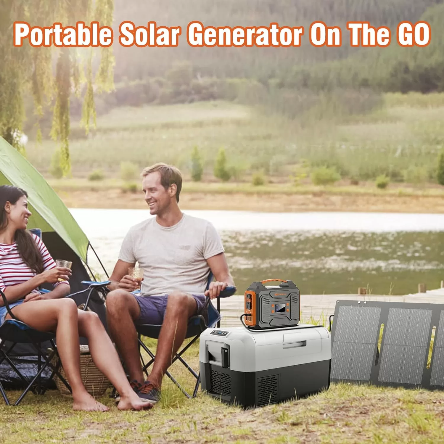 ZeroKor Portable Solar Generator, 300W Portable Power Station with Foldable 60W Solar Panel