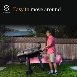 Z GRILLS ZPG-450A 2023 Upgrade Wood Pellet Grill & Smoker 6 in 1 BBQ Grill Auto Temperature Control, 450 Sq in Bronze