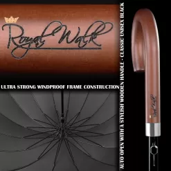 Royal Walk Windproof Large Umbrella for Rain 54 Inch Automatic Open for 2 Persons