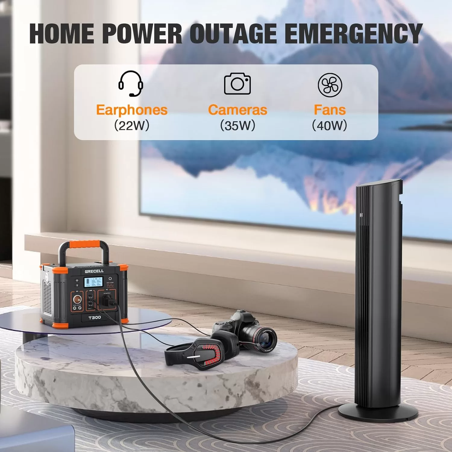 Portable Power Station 300W (Peak 600W), GRECELL 288Wh Solar Generator